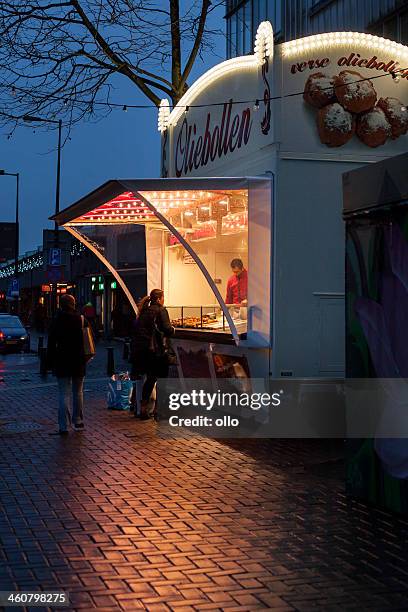 oliebollen amsterdam - oliebollen stock pictures, royalty-free photos & images