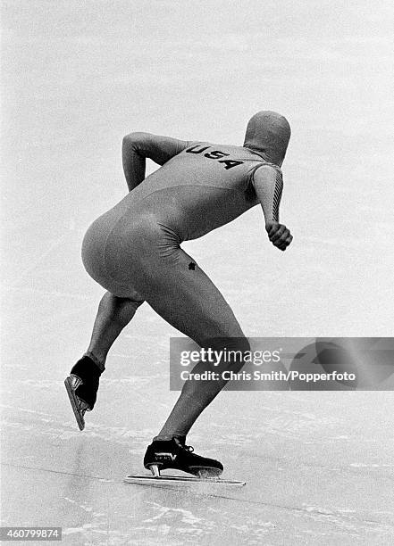 Eric Heiden of the United States, winner of all five men's speed skating events at the Winter Olympic Games in Lake Placid, circa February 1980.