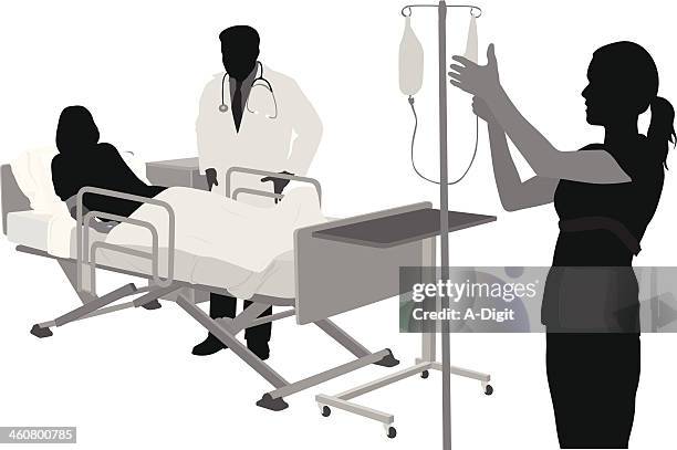 hospital care - iv drip stock illustrations