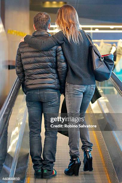 Elisabetta Canalis and Brian Perri are sighted on December 22, 2014 in Milan, Italy.