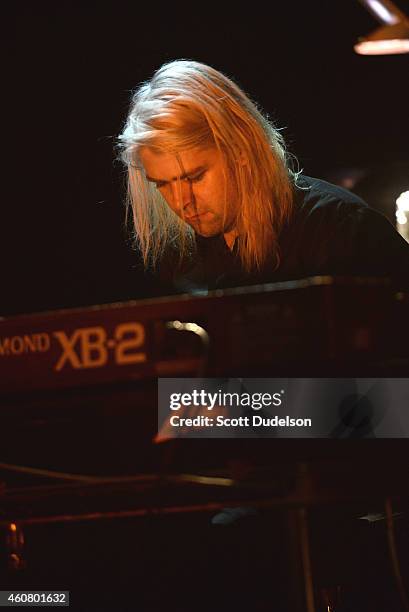 Singer Ariel Pink performs on stage at Echoplex on December 22, 2014 in Los Angeles, California.