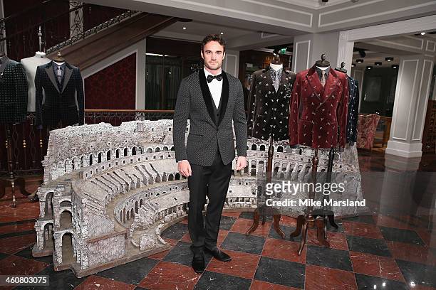 Thom Evans attends Dolce & Gabbana London Collections: Men Event at Dolce & Gabbana New Bond Street Store on January 5, 2014 in London, England.