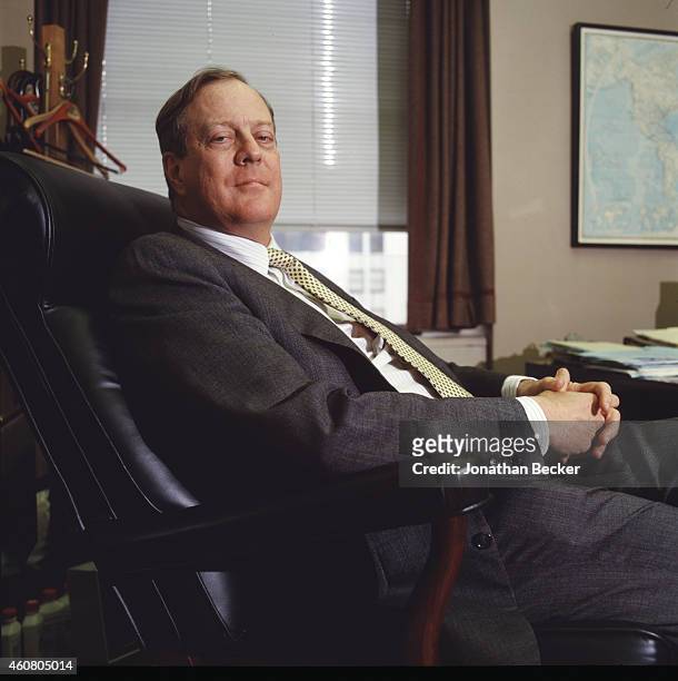 Businessman David Koch is photographed for Fortune Magazine on November 18, 1996 in New York City.