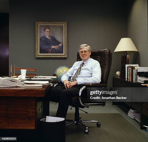 Businessman Charles Koch is photographed for Fortune Magazine on November 20, 1996 in New York City.
