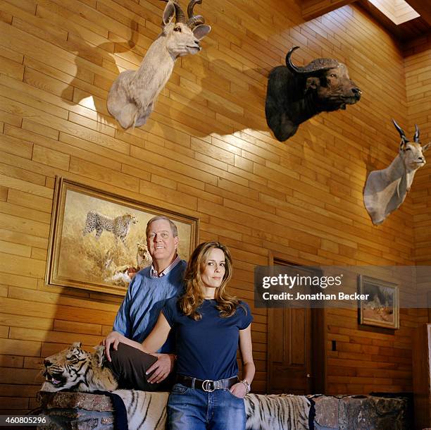 Businessman David Koch and wife Julia are photographed for Vanity Fair Magazine on December 27, 2002 in Aspen, Colorado.