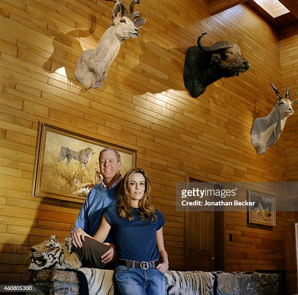 Businessman David Koch and wife Julia are photographed for Vanity Fair Magazine on December 27, 2002 in Aspen, Colorado. PUBLISHED IMAGE.
