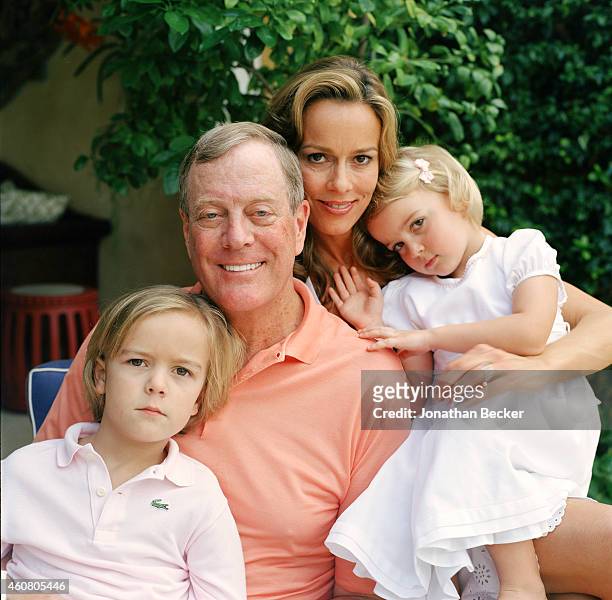 Businessman David Koch and wife Julia are photographed with children for House & Garden Magazine on February 1, 2004 in Palm Beach, Florida..