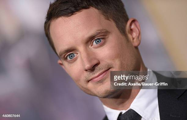 Actor Elijah Wood arrives at the Los Angeles premiere of 'The Hobbit: The Battle Of The Five Armies' at Dolby Theatre on December 9, 2014 in...