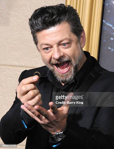 Actor Andy Serkis arrives at the Los Angeles Premiere 'The Hobbit: The Battle of the Five Armies' at Dolby Theatre on December 9, 2014 in Hollywood,...