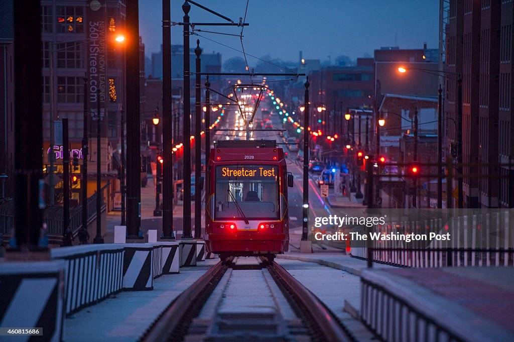 Streetcar testing starts before dawn