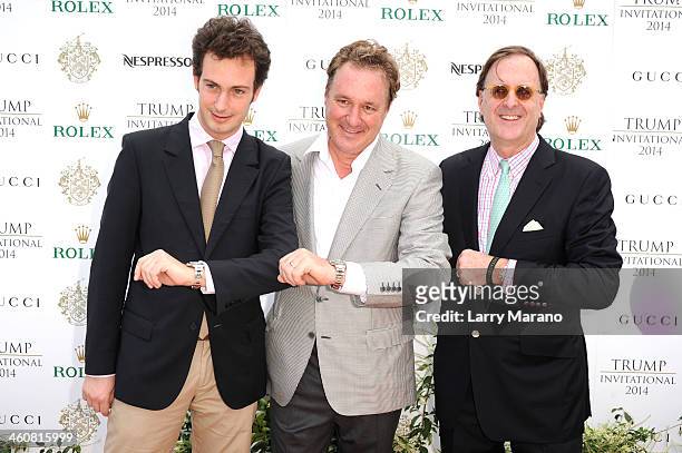 Anthony Schaub, Mark Bellissimo, and Peter Nicholson attend the 2014 Trump Invitational Grand Prix at The Mar-a-Lago Club on January 5, 2014 in Palm...