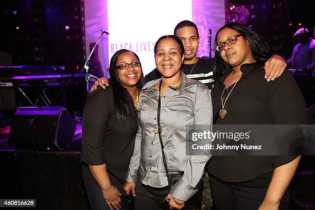 Eric Garner's family daughter Erica Garner, wife Esaw Garner, son Eric Garner, and daughter Emerald Garner attend Black Lives Matter at SOB's on...