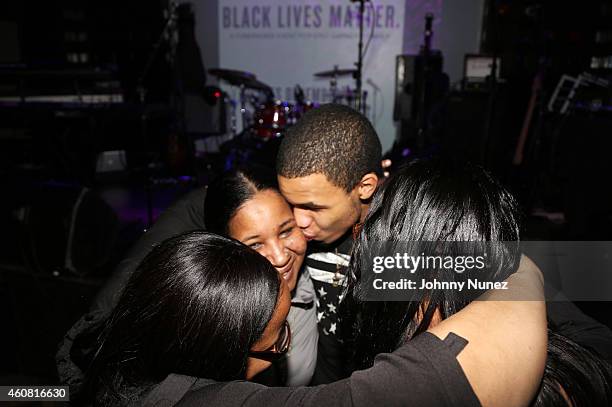 Eric Garner's family daughter Erica Garner, wife Esaw Garner, son Eric Garner, and daughter Emerald Garner attend Black Lives Matter at SOB's on...