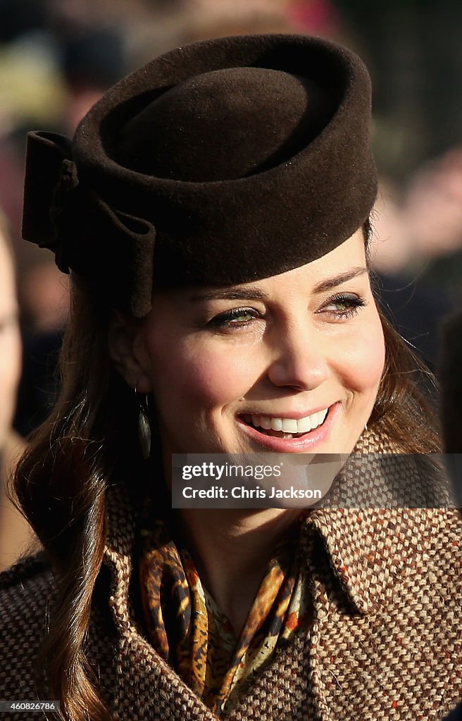 The Royal Family Attend Church On Christmas Day