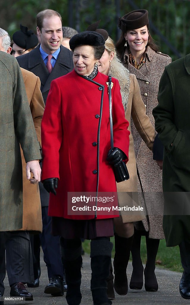 The Royal Family Attend Church On Christmas Day