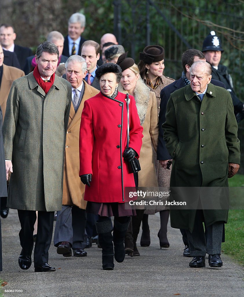 The Royal Family Attend Church On Christmas Day