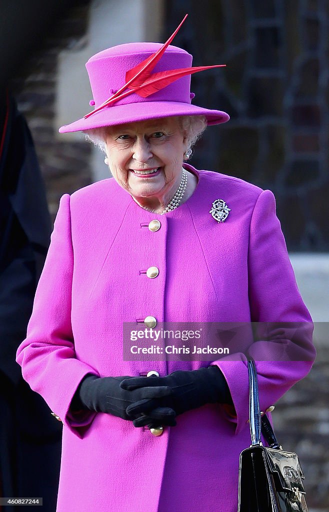 The Royal Family Attend Church On Christmas Day