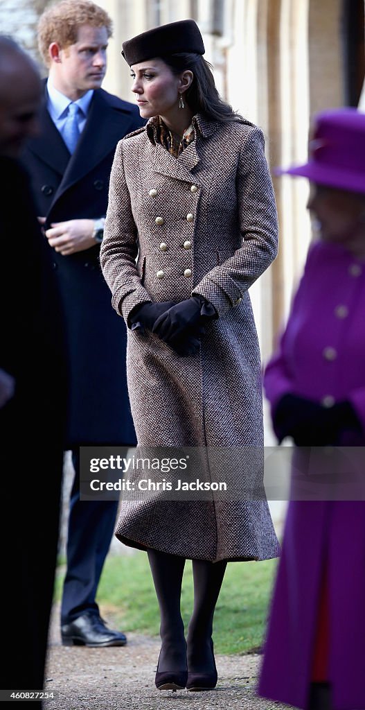 The Royal Family Attend Church On Christmas Day