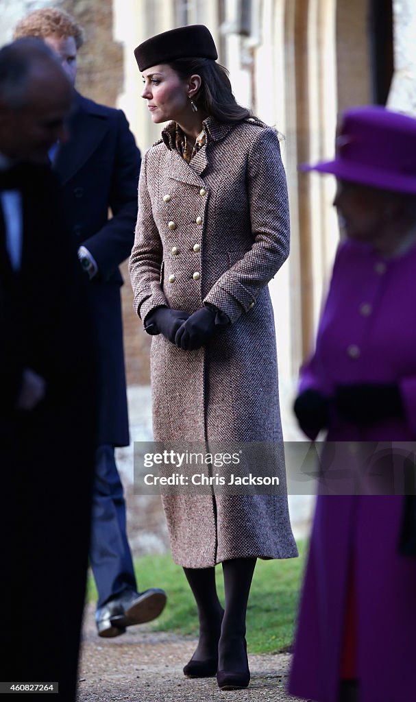 The Royal Family Attend Church On Christmas Day