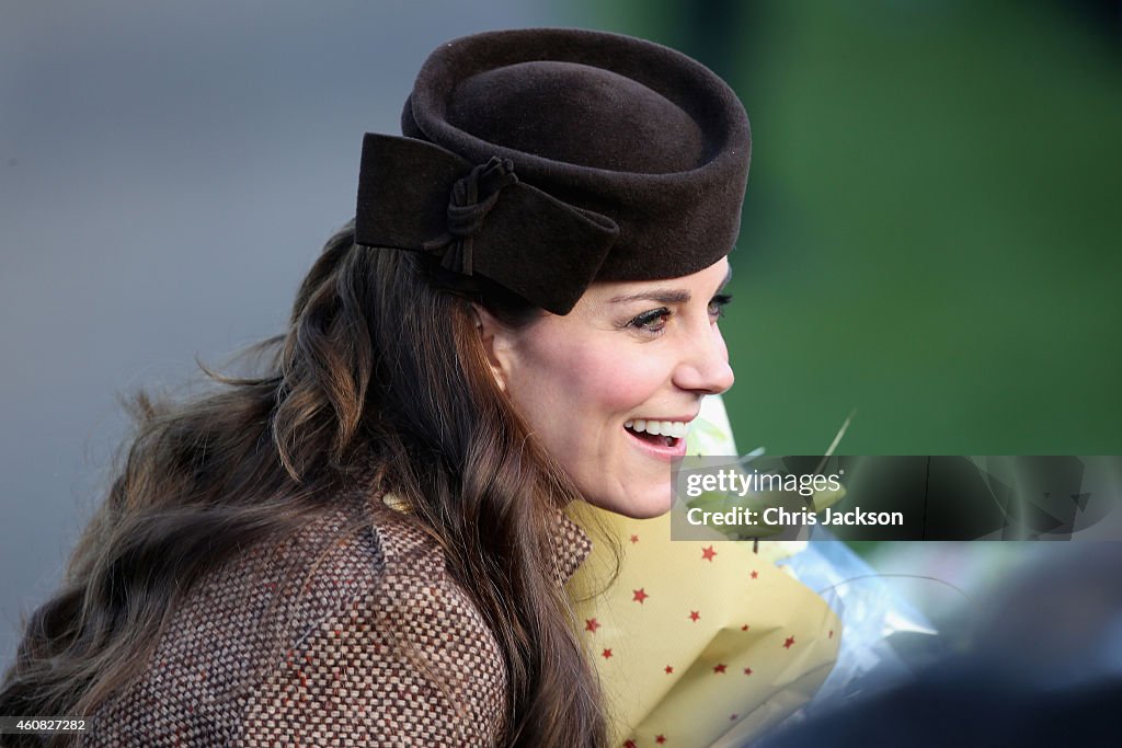 The Royal Family Attend Church On Christmas Day