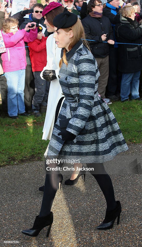 The Royal Family Attend Church On Christmas Day