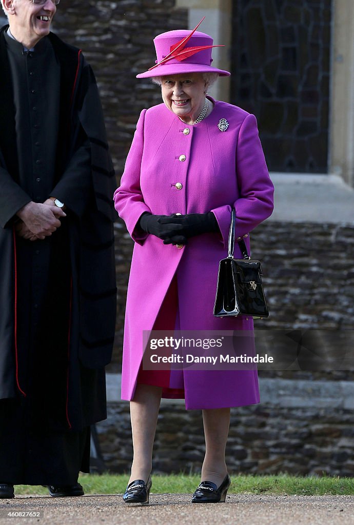 The Royal Family Attend Church On Christmas Day