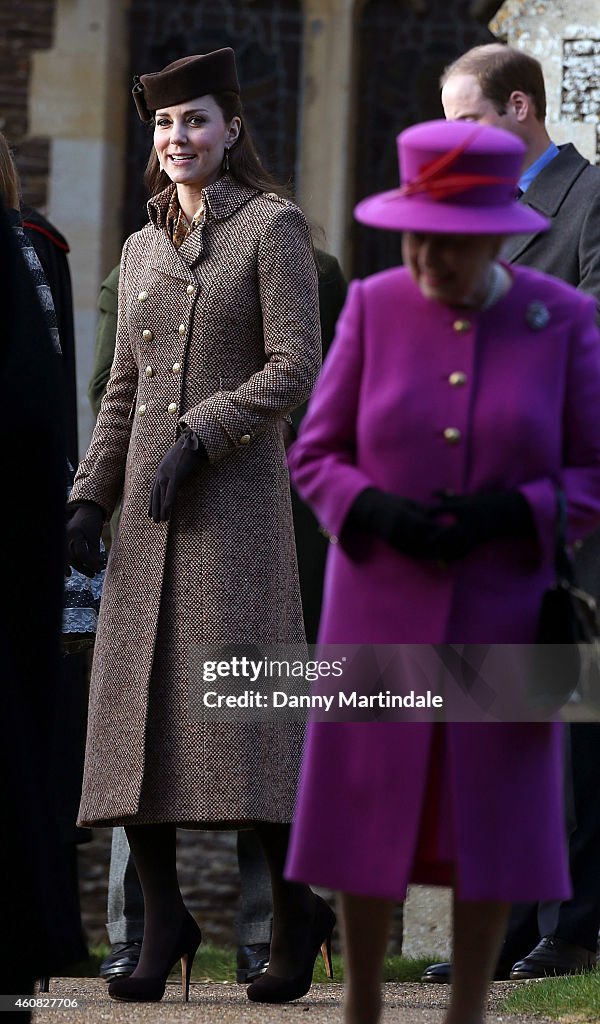 The Royal Family Attend Church On Christmas Day