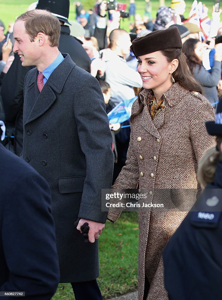 The Royal Family Attend Church On Christmas Day