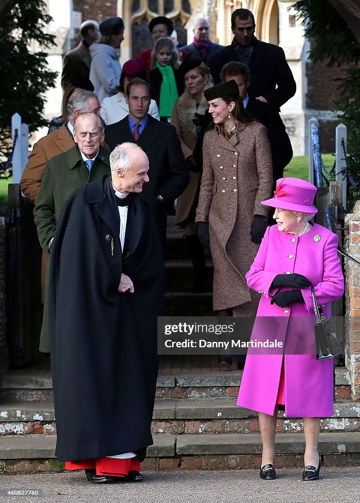 The Royal Family Attend Church On Christmas Day