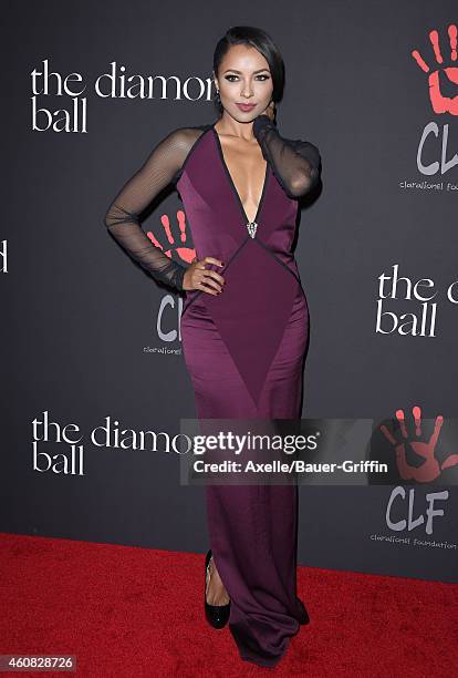 Actress Kat Graham arrives at Rihanna's First Annual Diamond Ball at The Vineyard on December 11, 2014 in Beverly Hills, California.