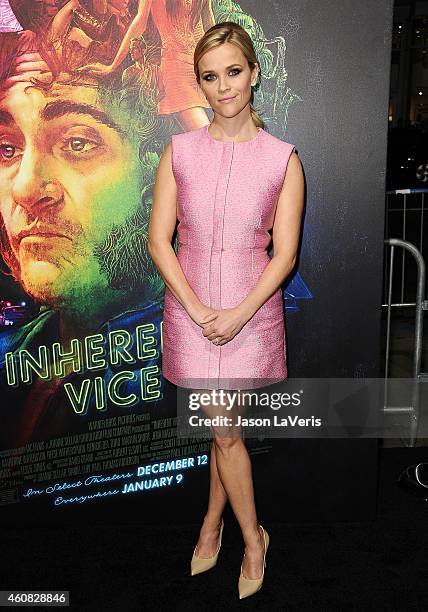 Actress Reese Witherspoon attends the premiere of "Inherent Vice" at TCL Chinese Theatre on December 10, 2014 in Hollywood, California.