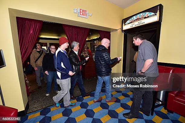 General view of Sony Pictures' release of "The Interview" at the Plaza Theater on, Christmas Day, December 25, 2014 in Atlanta, Georgia. Sony hackers...