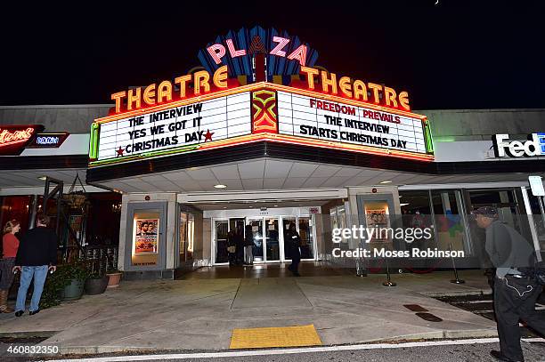 Internal view of Sony Pictures' release of "The Interview" at the Plaza Theater on, Christmas Day, December 25, 2014 in Atlanta, Georgia. Sony...