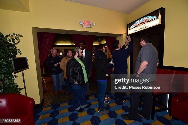 General view of Sony Pictures' release of "The Interview" at the Plaza Theater on, Christmas Day, December 25, 2014 in Atlanta, Georgia. Sony hackers...