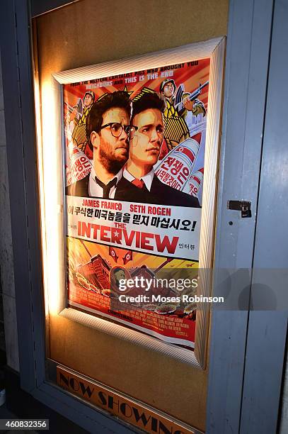 General view of Sony Pictures' release of "The Interview" at the Plaza Theater on, Christmas Day, December 25, 2014 in Atlanta, Georgia. Sony hackers...