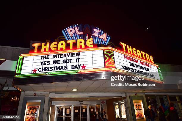 General view of Sony Pictures' release of "The Interview" at the Plaza Theater on, Christmas Day, December 25, 2014 in Atlanta, Georgia. Sony hackers...