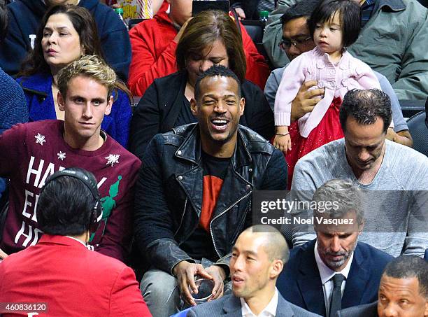 Marlon Wayans attends a basketball game on Christmas between the Golden State Warriors and the Los Angeles Clippers at Staples Center on December 25,...