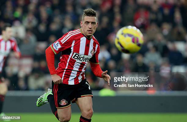 Emanuel Giaccherini of Sunderland during the Barclays Premier League match between Sunderland and Hull City at the Stadium of Light on December 26,...