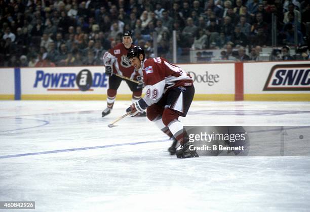 Wayne Gretzky of North America and the New York Rangers skates on the ice during the 1998 48th NHL All-Star Game against the World on January 18,...