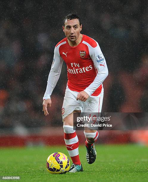 Santi Cazorla of Arsenal during the match between Arsenal and Queens Park Rangers at Emirates Stadium on December 26, 2014 in London, England.