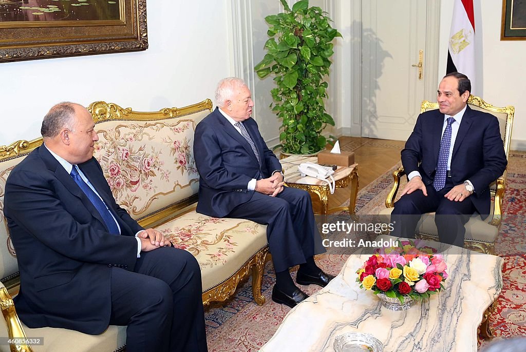 Spain's Foreign Minister Jose Manuel García meets with Egypt's President Sisi
