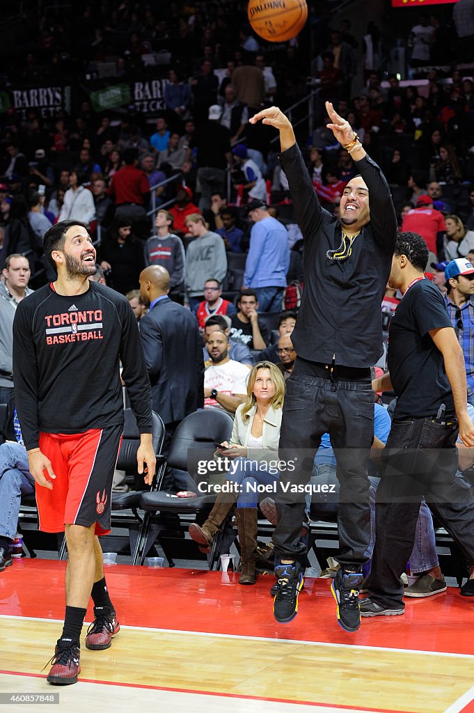 Celebrities At The Los Angeles Clippers Game