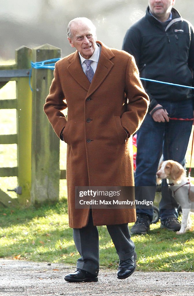 The Queen Attends Sunday Service At Sandringham