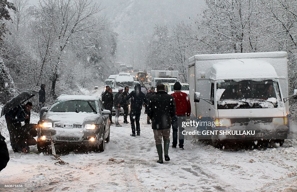 ALBANIA-WEATHER-SNOW