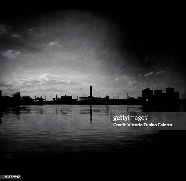 General view of the Lighthouse of Genoa 'lanterna' on December 28, 2014 in Genoa, Italy.