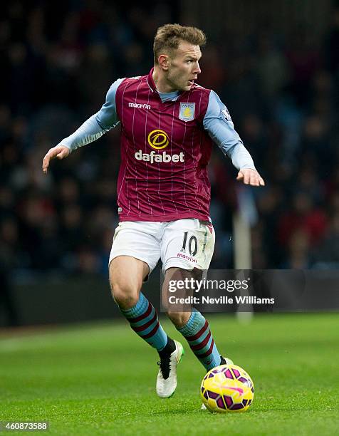 Andreas Weimann of Aston Villa during the Barclays Premier League match between Aston Villa and Sunderland at Villa Park on December 28, 2014 in...