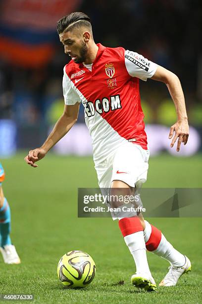 Yannick Ferreira Carrasco of Monaco in action during the French Ligue 1 match between AS Monaco FC v Olympique de Marseille OM at Stade Louis II on...