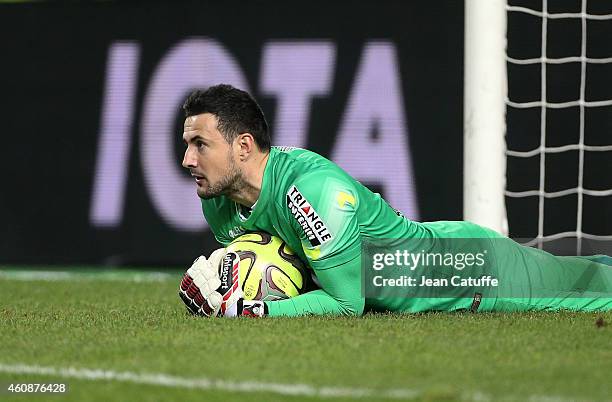 Goalkeeper of Monaco Danijel Subasic in action during the French Ligue 1 match between AS Monaco FC v Olympique de Marseille OM at Stade Louis II on...