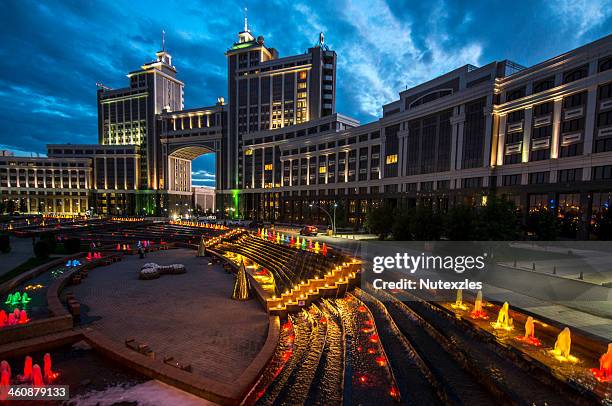 astana at night - kazakhstan 個照片及圖片檔