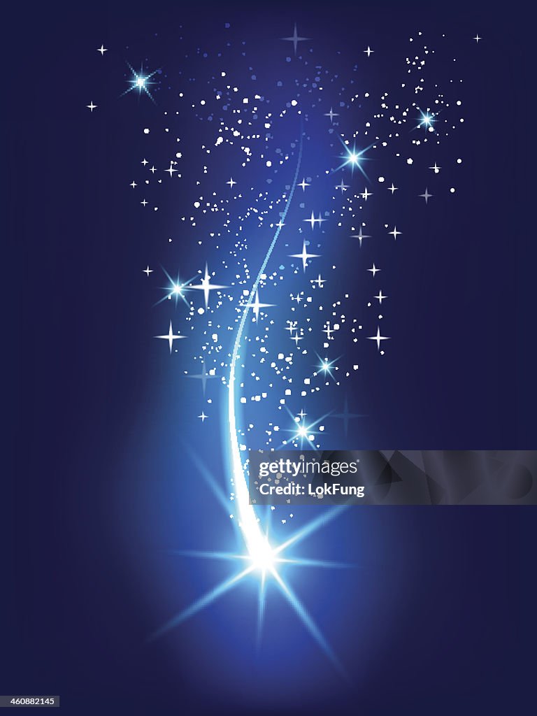 Glowing falling star